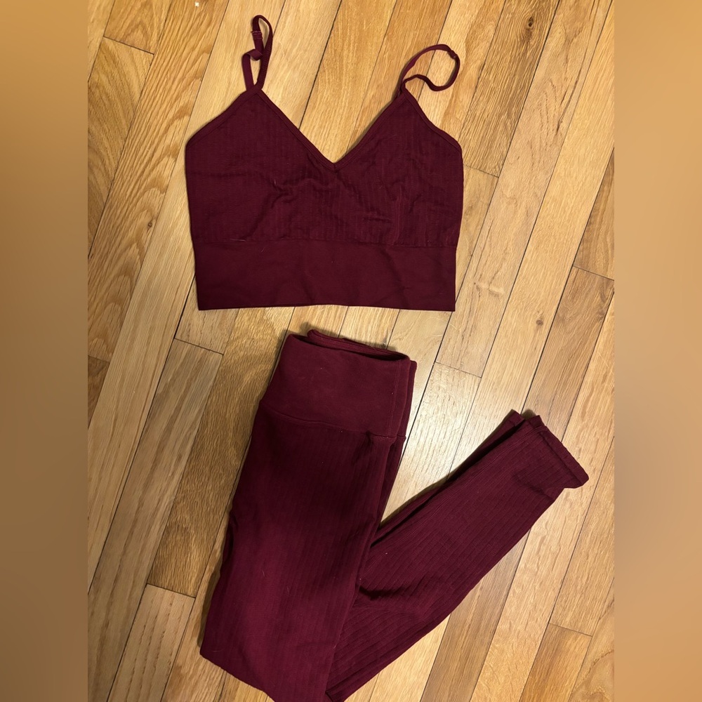 Fabletics Deep Red Activewear Set
